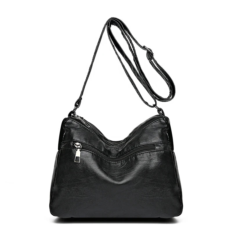 Vintage Ladies Handbag PU Leather Shoulder Messenger Classic Crossbody Pack