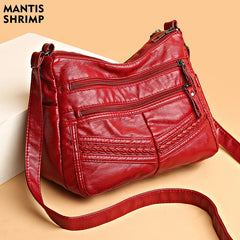 Vintage Ladies Handbag PU Leather Shoulder Messenger Classic Crossbody Pack