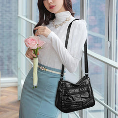 Vintage Ladies Handbag PU Leather Shoulder Messenger Classic Crossbody Pack
