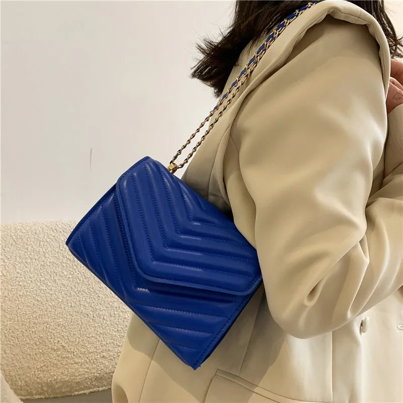 Solid Chain One-Shoulder Bag Spring Summer Crossbody Small Square Women's Bags