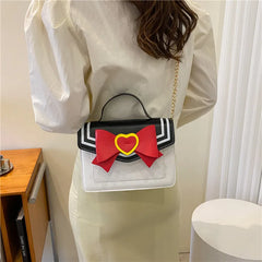 Women's Bow Square Bag Spring Cuteness One Shoulder Crossbody Bag
