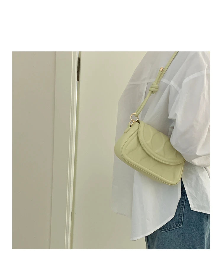Stylish Textured Retro Square Bag Women's Summer Shoulder Bag