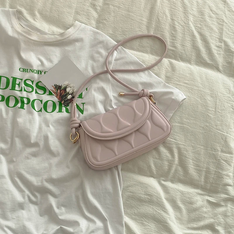Stylish Textured Retro Square Bag Women's Summer Shoulder Bag