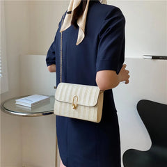 Summer Woven Chain Shoulder Bag for Women