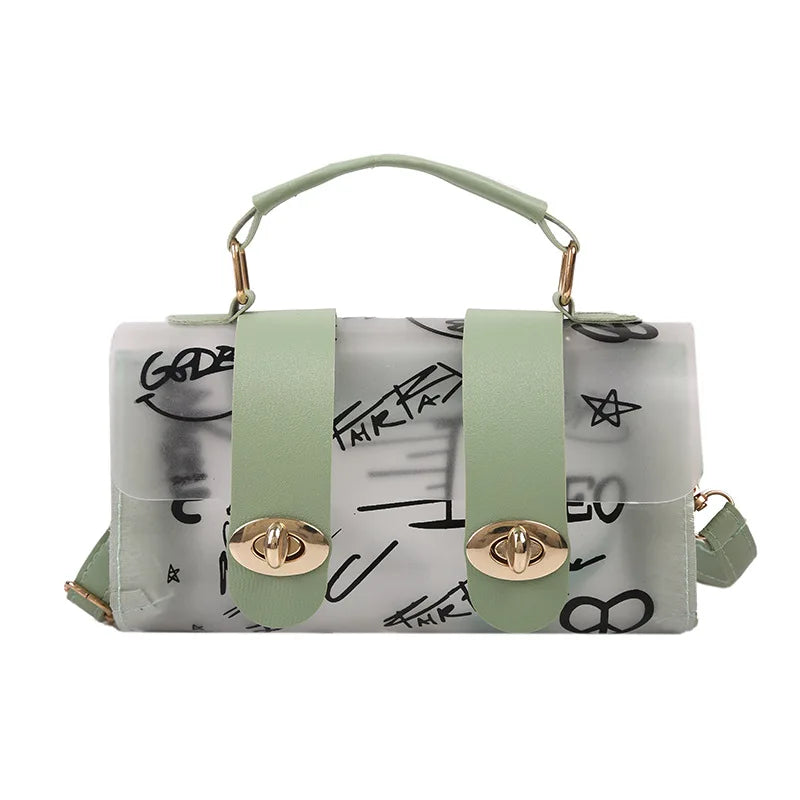 Summer Transparent Jelly Small Bag Graffiti Shoulder Crossbody Women