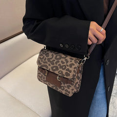 Women's Small Canvas Crossbody Bag Autumn Winter Pattern
