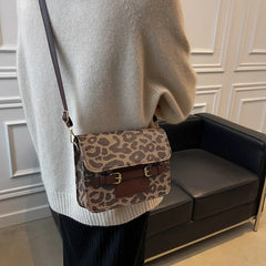 Women's Small Canvas Crossbody Bag Autumn Winter Pattern