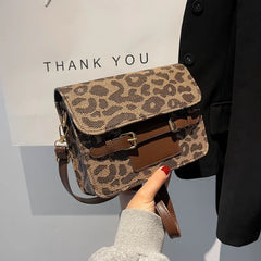 Women's Small Canvas Crossbody Bag Autumn Winter Pattern