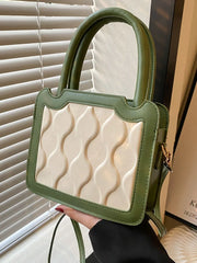Women's Contrast Shoulder Crossbody Bag Top Handle Handbag