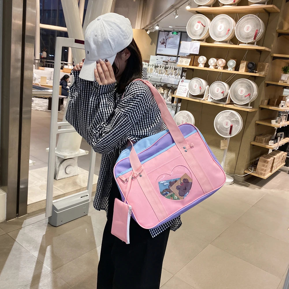 Large Capacity Women's Travel Shoulder Bag School Handbag Tote Shopper