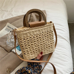 Straw Beach Handbag Summer Vacation Crossbody Bag