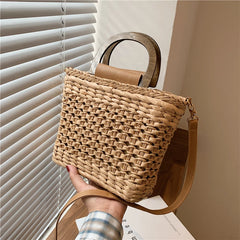 Straw Beach Handbag Summer Vacation Crossbody Bag