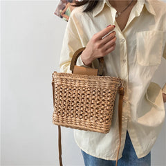 Straw Beach Handbag Shoulder Crossbody Bag Vacation Summer Women's