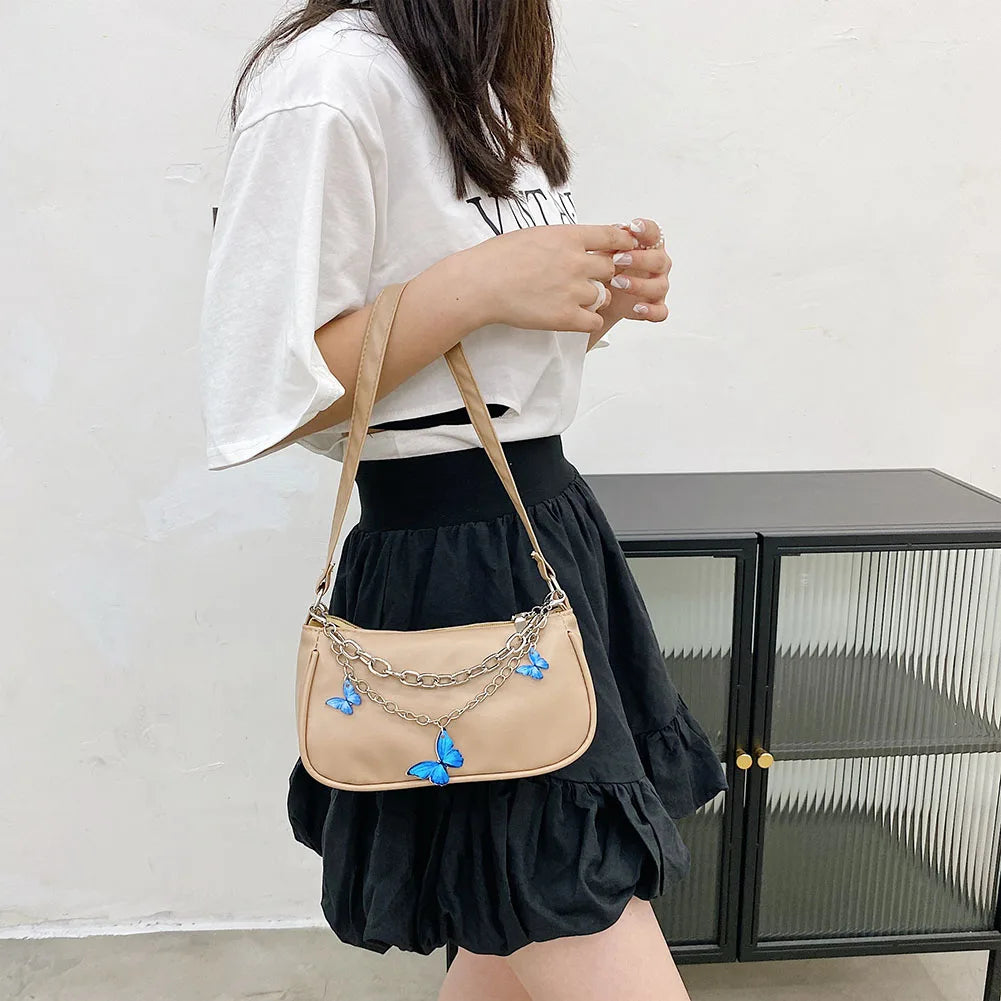 Women's Butterfly Handbags Chain Shoulder Bag Small Purse