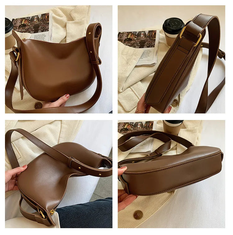 Vintage Square Shoulder Crossbody Bags for Women High Pu Leather Handbag