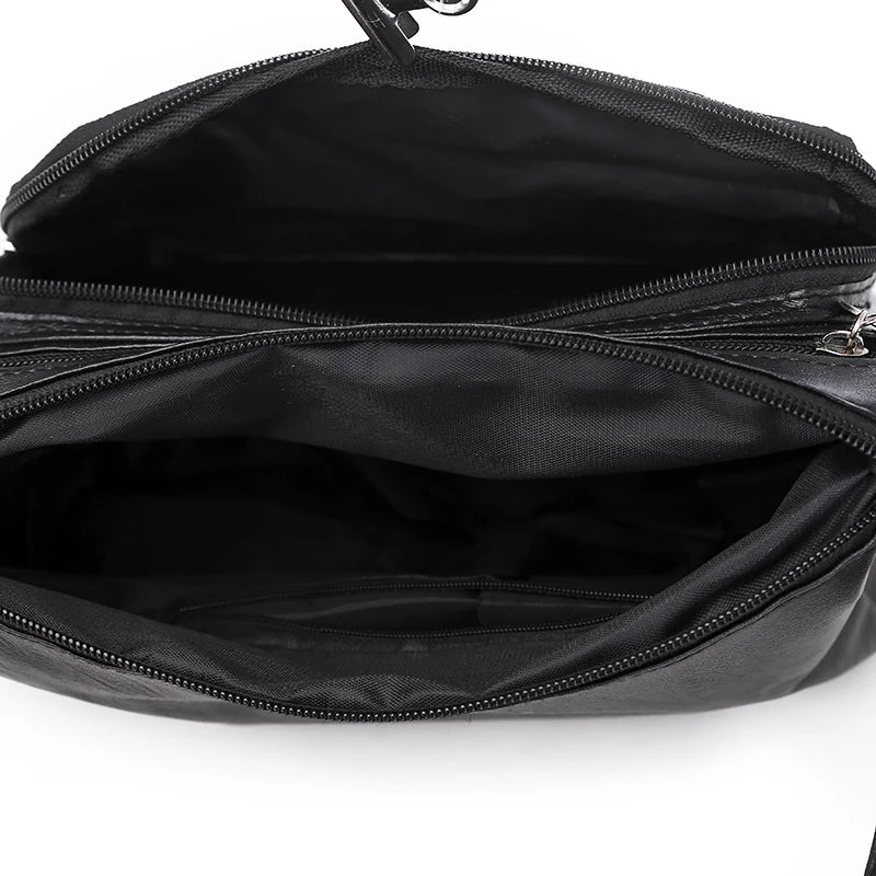 Women's Light Weight Crossbody Bag Casual Messenger Solid PU Leather Shoulder Ba