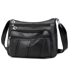 Women's Light Weight Crossbody Bag Casual Messenger Solid PU Leather Shoulder Ba