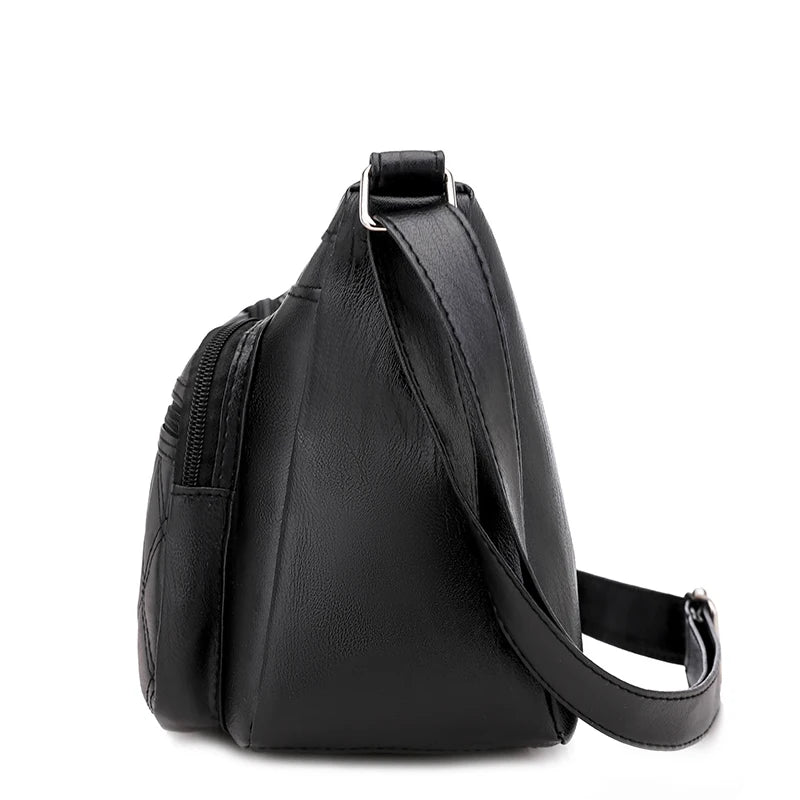 Women's Light Weight Crossbody Bag Casual Messenger Solid PU Leather Shoulder Ba