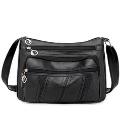 Women's Light Weight Crossbody Bag Casual Messenger Solid PU Leather Shoulder Ba
