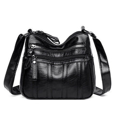 Women's Multi-Layer Messenger Bag Small PU Leather Shoulder Crossbody