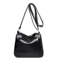 Women's Multi-Layer Messenger Bag Small PU Leather Shoulder Crossbody