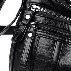 Women's Multi-Layer Messenger Bag Small PU Leather Shoulder Crossbody