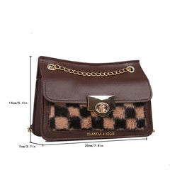 Winter Flow Chain Ins Shoulder Crossbody Plaid Bags For Women