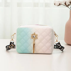 Gradient Small Square Bag Crossbody Tassel Shoulder Bag