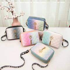 Gradient Small Square Bag Crossbody Tassel Shoulder Bag