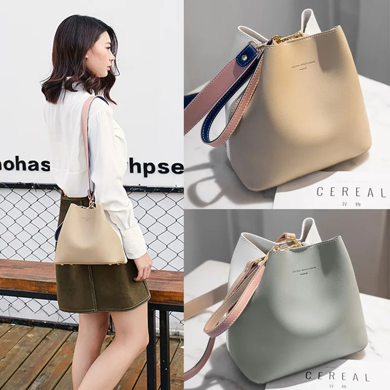 Large Capacity Women's Bucket Bag Single Shoulder Messenger Bag