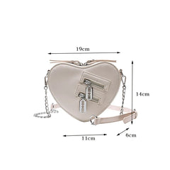 Gothic Heart Shaped Chain Bag Women's Purses and Handbags Crossbody Bag