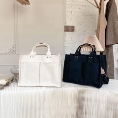 Canvas Female Handbags Ladies Middle Bag Shoulder Bag