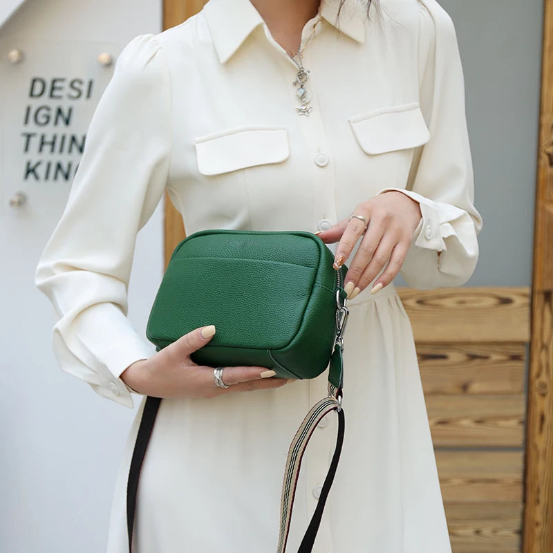 Women's Cowhide Crossbody Bag Soft Leather Shoulder Messenger Bag