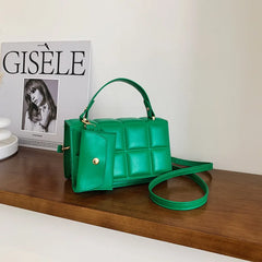 High-quality Texture Square Bag Shoulder Messenger Handbag