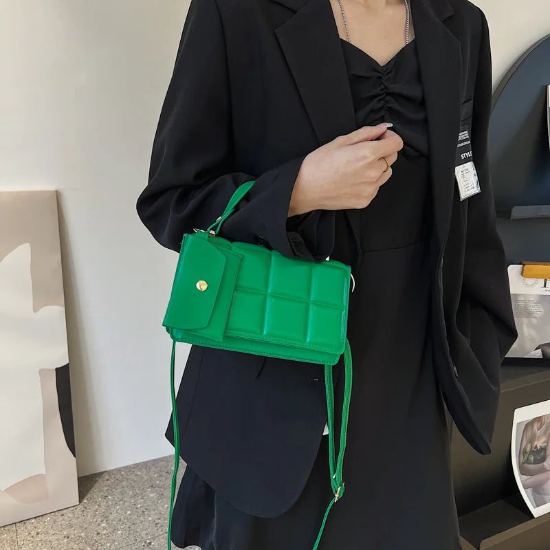 High-quality Texture Square Bag Shoulder Messenger Handbag