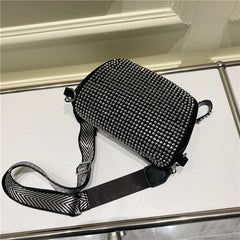 Wide Strap Shoulder Bags Rivet Crossbody Bags Saddle Chest Bags