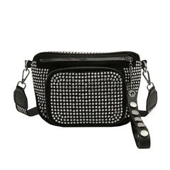Wide Strap Shoulder Bags Rivet Crossbody Bags Saddle Chest Bags