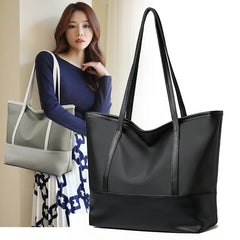 Women's Oxford Shoulder Tote Bag Large Capacity Mom Shopping Contrast Bag