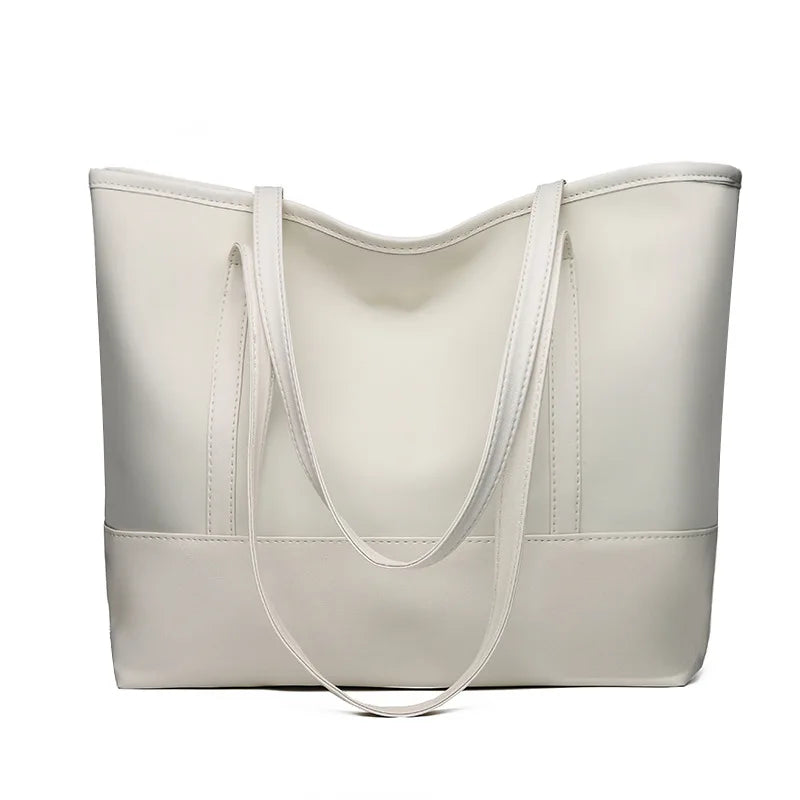 Women's Oxford Shoulder Tote Bag Large Capacity Mom Shopping Contrast Bag