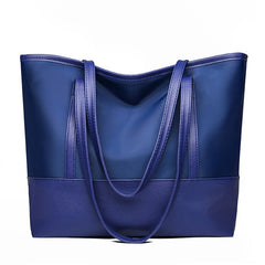 Women's Oxford Shoulder Tote Bag Large Capacity Mom Shopping Contrast Bag