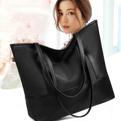 Women's Oxford Shoulder Tote Bag Large Capacity Mom Shopping Contrast Bag