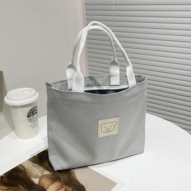 Canvas Tote Bag Hand Carry Lunch Bag