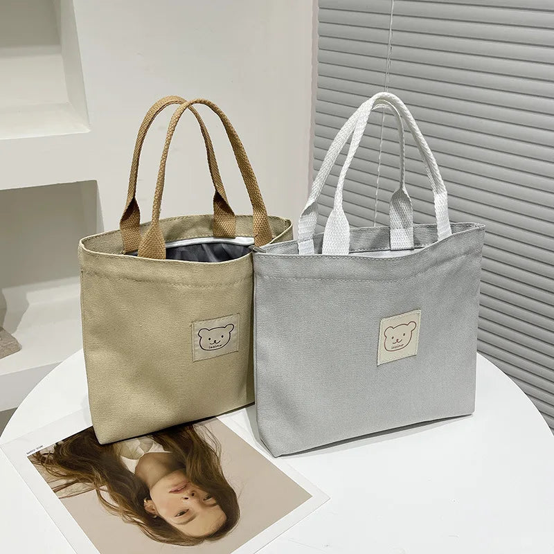 Canvas Tote Bag Hand Carry Lunch Bag