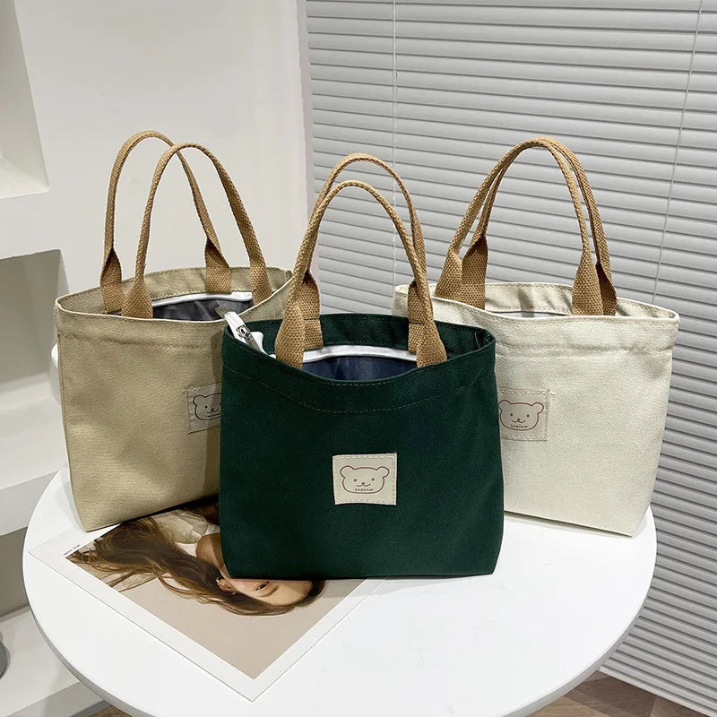 Canvas Tote Bag Hand Carry Lunch Bag