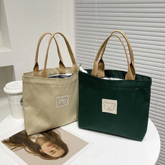 Canvas Tote Bag Hand Carry Lunch Bag
