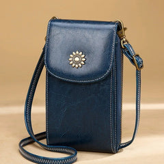 Women's Leather Shoulder Bag Mini Crossbody Phone Pocket Handbag