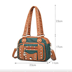Vintage PU Leather Messenger Bags Ladies Handbags Retro Shoulder Crossbody Bag