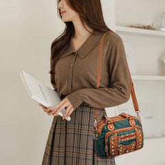 Vintage PU Leather Messenger Bags Ladies Handbags Retro Shoulder Crossbody Bag