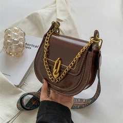 Women's Crossbody Chain Bag Wide Shoulder Straps