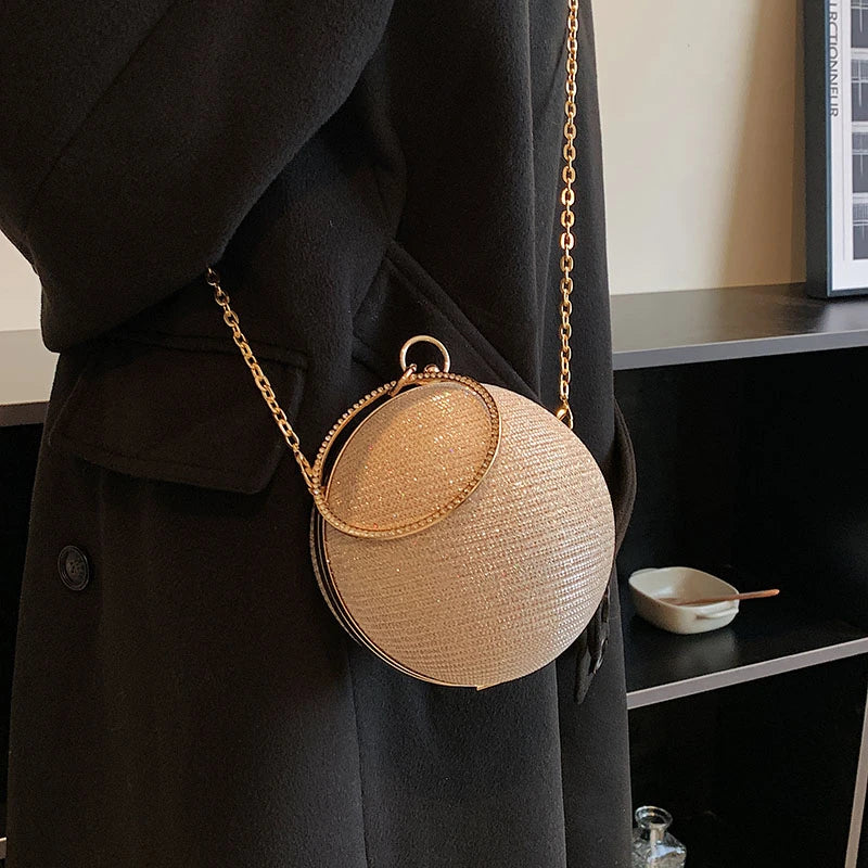 Women's Evening Party Shoulder Bag Crossbody High Chain Handbag Ball Bag